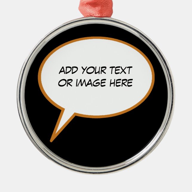 Ornamento De Metal balão de fala de desenho personalizável (Frente)