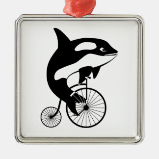 Ornamento De Metal Baleia de assassino, orca que monta uma bicicleta