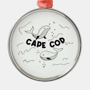Ornamento De Metal Baleias de Cape Cod Massachusetts