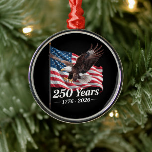 Ornamento De Metal Bandeira Águia 250 Anos EUA 1776-2026