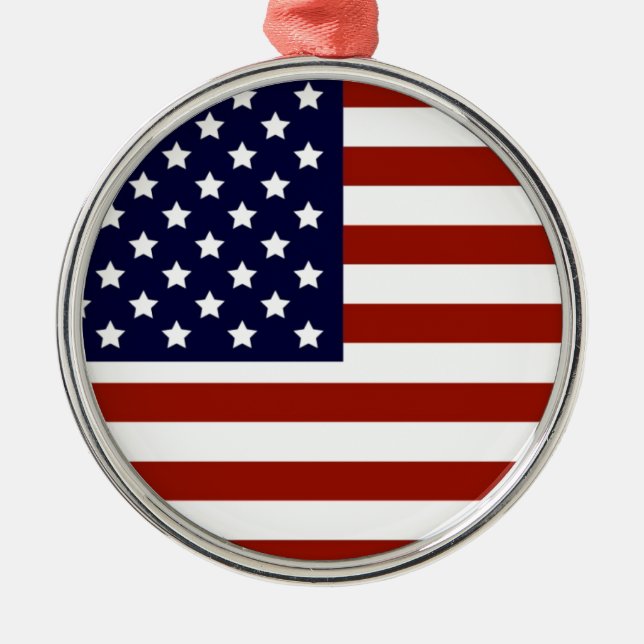 Ornamento De Metal Bandeira americana (Frente)
