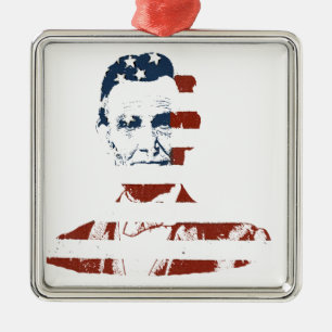 Ornamento De Metal Bandeira americana de Abraham Lincoln do vintage