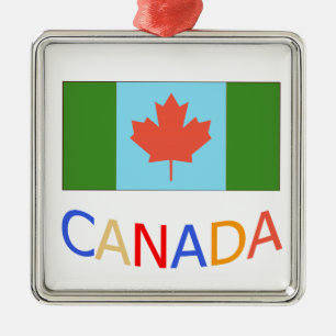 Ornamento De Metal Bandeira artística do Canadá patriotismo.  Dia do 