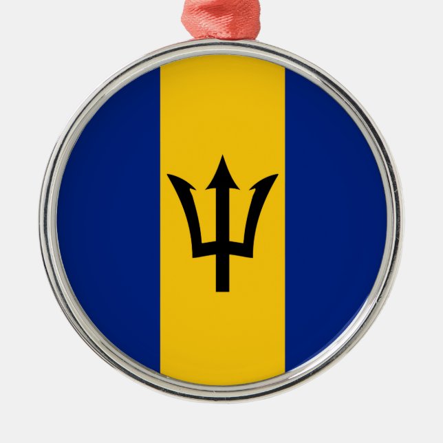 Ornamento De Metal Bandeira Barbados (Frente)