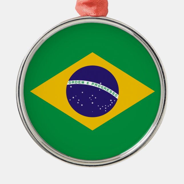 Ornamento De Metal bandeira brasileira (Frente)