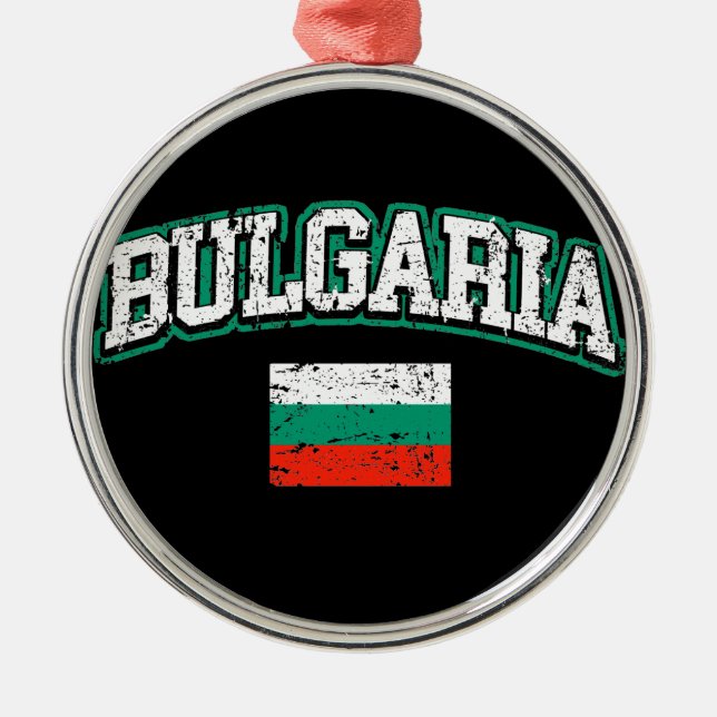 Ornamento De Metal Bandeira Bulgária (Frente)