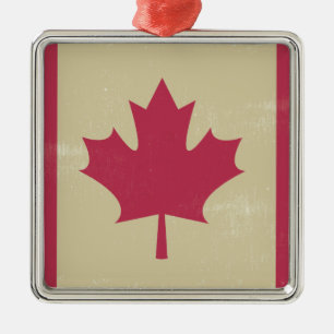 Ornamento De Metal bandeira canadiana grunge