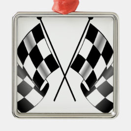 Ornamento De Metal bandeira checkered