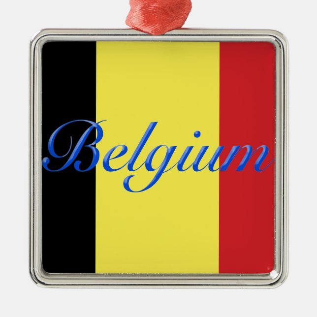Ornamento De Metal Bandeira da Bélgica (Frente)