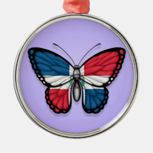 Ornamento De Metal Bandeira da borboleta da República Dominicana no