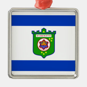 Ornamento De Metal Bandeira da Cidade de Tel Aviv (Israel)