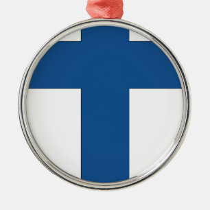 Ornamento De Metal Bandeira da Finlândia