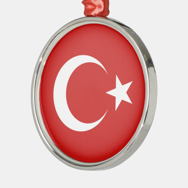 Ornamento De Metal Bandeira da Turquia (Esquerda)