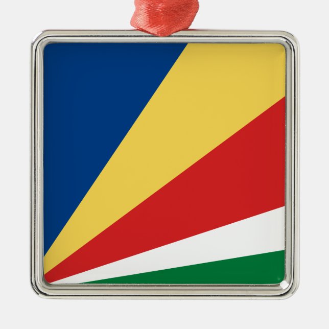 Ornamento De Metal Bandeira das Seychelles (Frente)