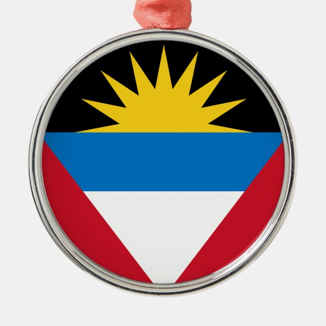 Ornamento De Metal Bandeira de Antígua e Barbuda (Frente)