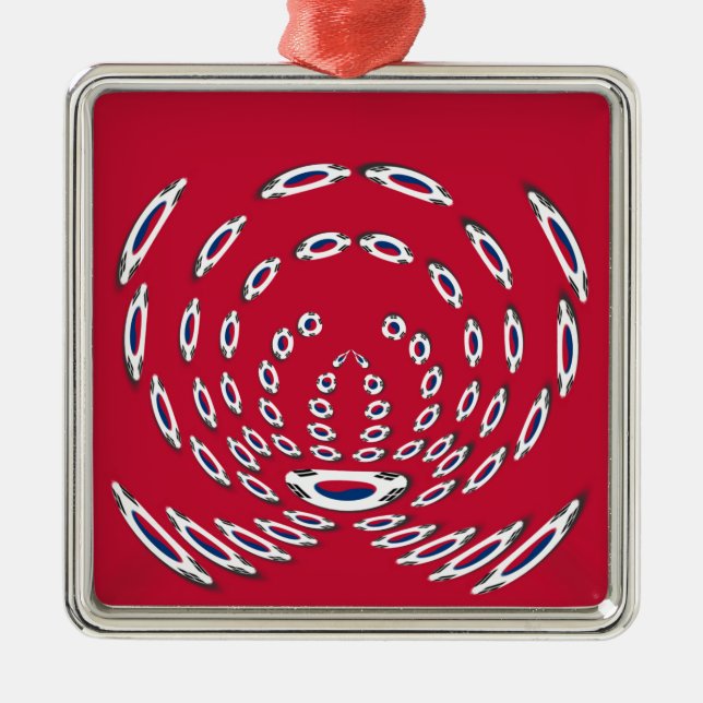 Ornamento De Metal Bandeira de Bolinhas da Coreia do Sul (Frente)