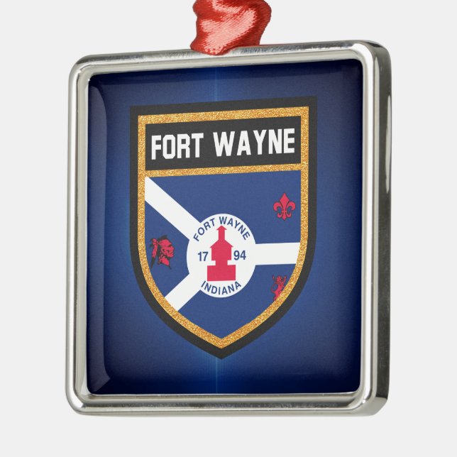 Ornamento De Metal Bandeira de Fort Wayne (Esquerda)