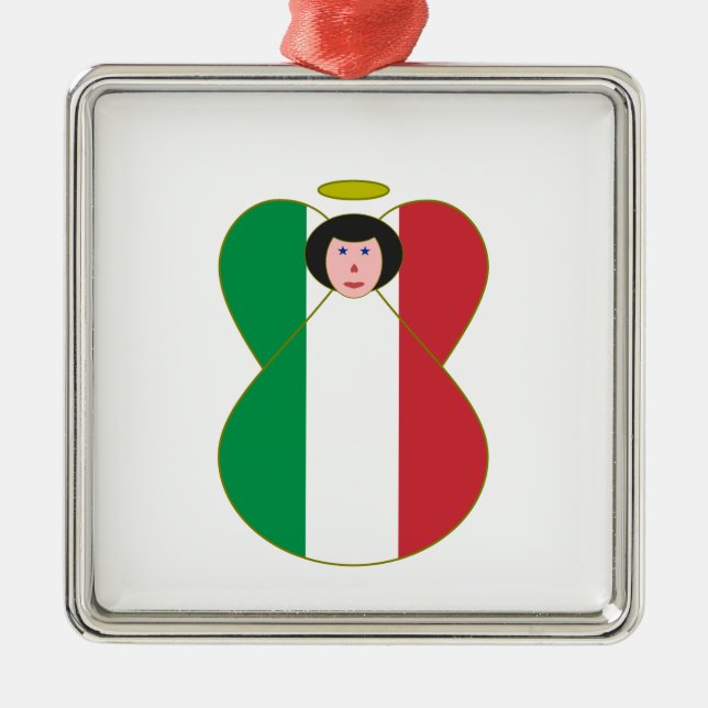 Ornamento De Metal Bandeira de Italy Angel (Frente)