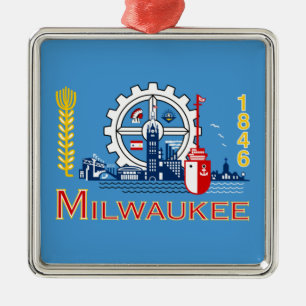 Ornamento De Metal Bandeira de Milwaukee (Wisconsin)
