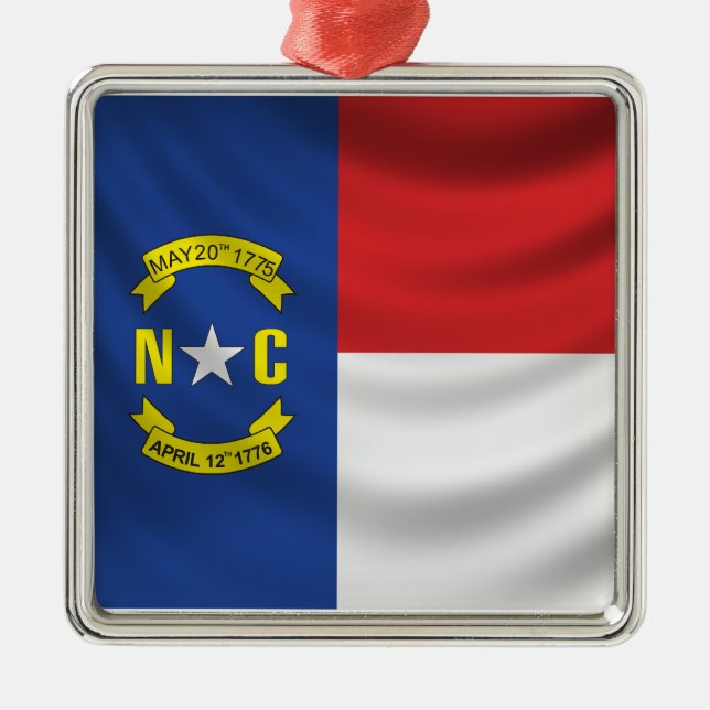 Ornamento De Metal Bandeira de North Carolina (Frente)
