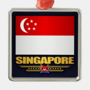 Ornamento De Metal Bandeira de Singapura
