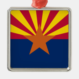 Ornamento De Metal Bandeira do Arizona: Sol Poente Estrela, O Estado