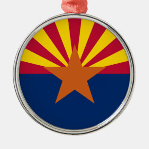 Ornamento De Metal Bandeira do Arizona: Sol Poente Estrela, O Estado