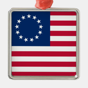 Ornamento De Metal Bandeira do Círculo Americano Betsy Ross 13 Estrel