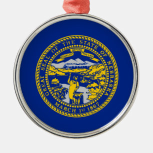 Ornamento De Metal Bandeira do Estado de Nebraska Design