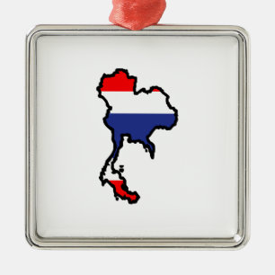 ORNAMENTO DE METAL BANDEIRA DO MAPA DE TAILÂNDIA