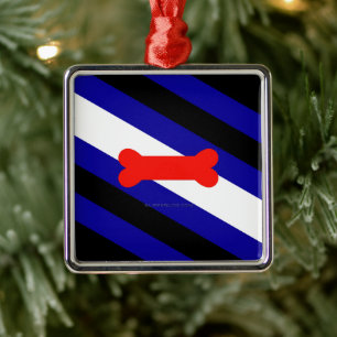 Ornamento De Metal Bandeira do orgulho canino da SlipperyJoe expressa