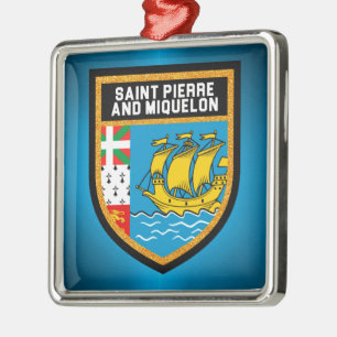 Ornamento De Metal Bandeira Do santo Pierre E Miquelon