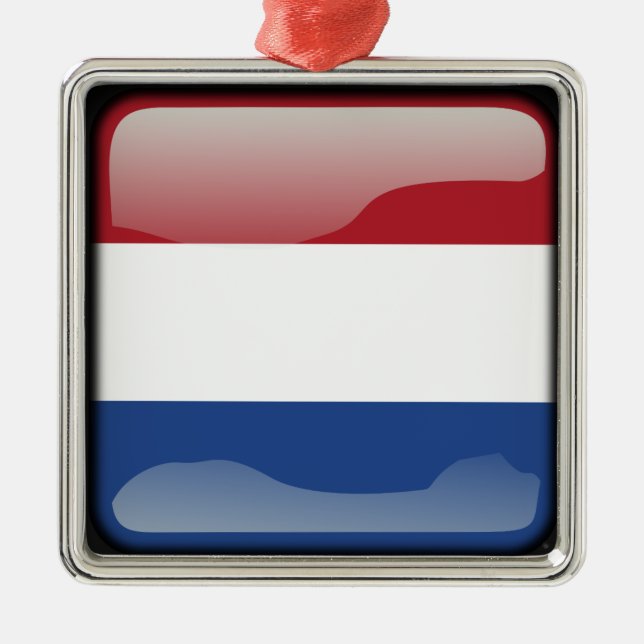 Ornamento De Metal Bandeira dos Países Baixos (Frente)