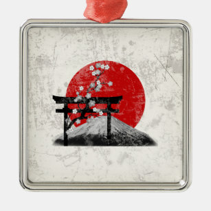 Ornamento De Metal Bandeira e símbolos de Japão ID153