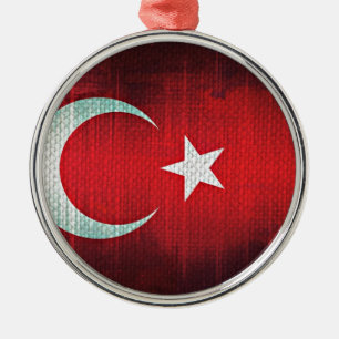 Ornamento De Metal Bandeira Estilizada da Turquia