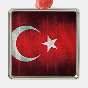 Ornamento De Metal Bandeira Estilizada da Turquia