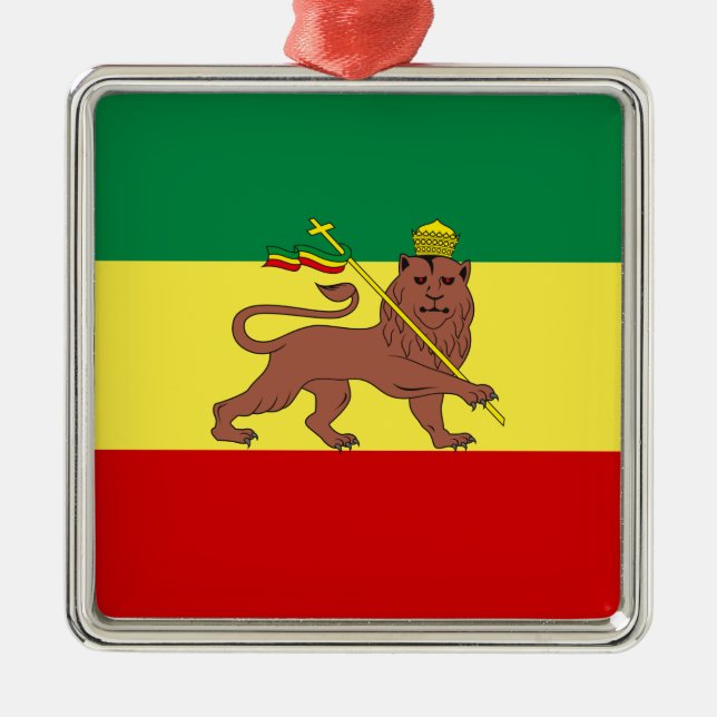 Ornamento De Metal Bandeira Rastafari (Rastafarianismo) (rasta) (Frente)