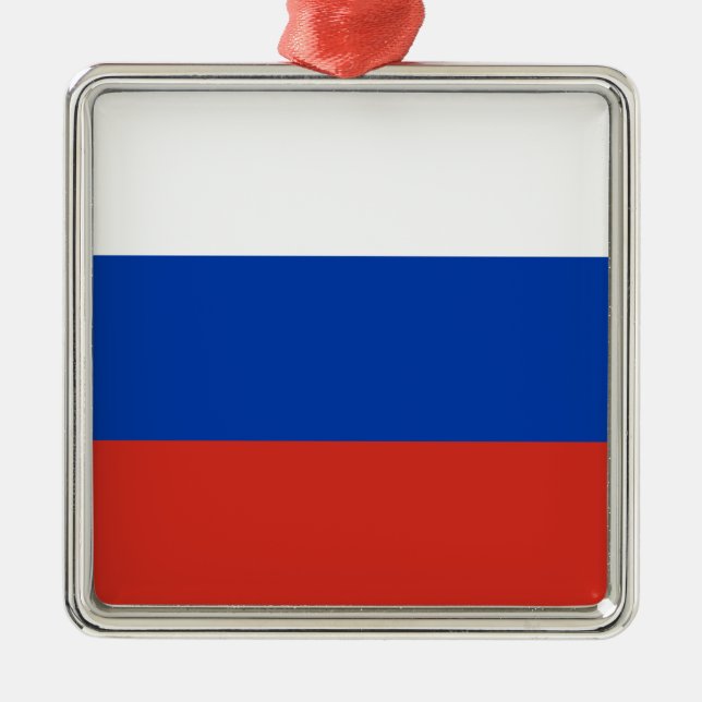 Ornamento De Metal Bandeira Russa (Rússia) (Frente)