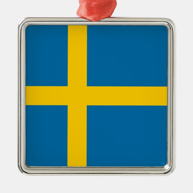 Ornamento De Metal Bandeira sueca (Suecia) (Frente)