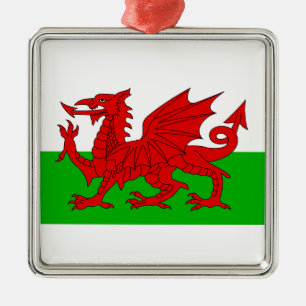 Ornamento De Metal Bandeira Welsh / Wales - Imagem de Alta Qualidade