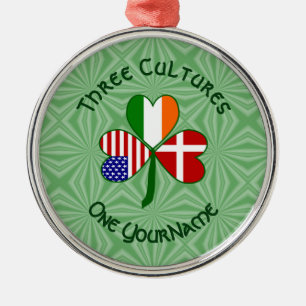Ornamento De Metal Bandeiras Americanas Irlandesas Dinamarquesas Trev