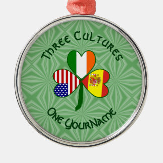 Ornamento De Metal Bandeiras Americanas Irlandesas Espanholas Trevo S