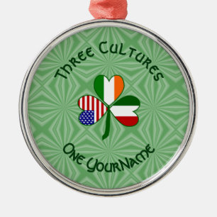 Ornamento De Metal Bandeiras Americanas Irlandesas Italianas Trevo Se