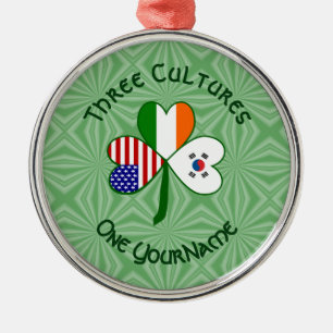 Ornamento De Metal Bandeiras Irlandesas Americanas Sul-Coreanas Trevo