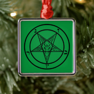Ornamento De Metal Baphomet Pentagram