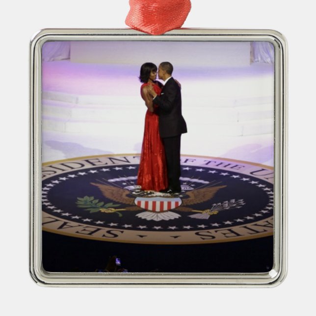 Ornamento De Metal Barack e Michelle Obama (Frente)