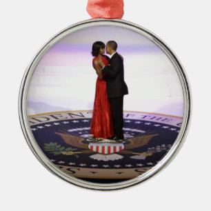 Ornamento De Metal Barack e Michelle Obama