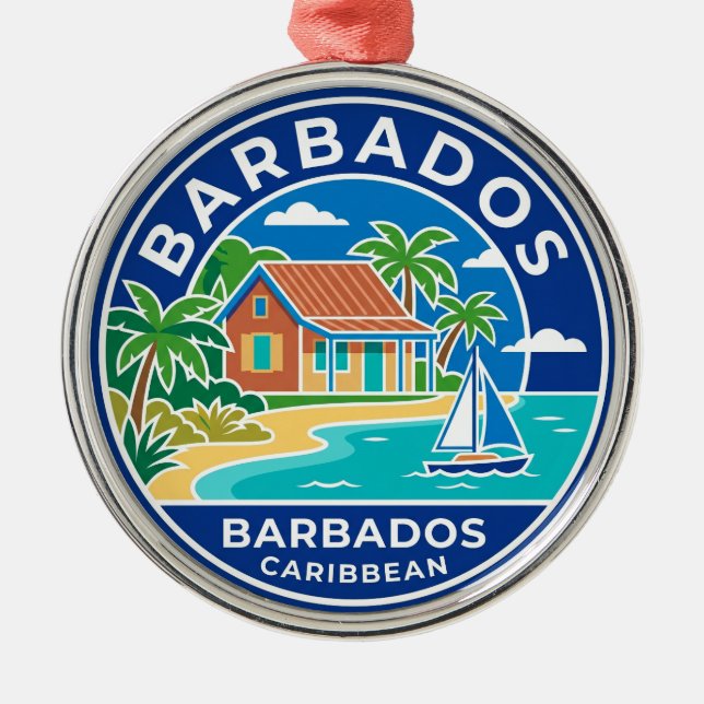 Ornamento De Metal Barbados Barbados (Frente)