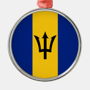 Ornamento De Metal Barbados Flag