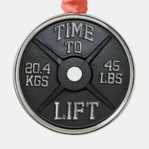 Ornamento De Metal Barbell Plate - Levante Pesado